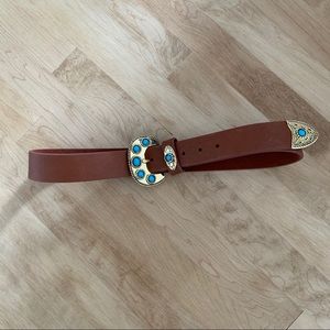 B-low the Belt faux leather and turquoise belt